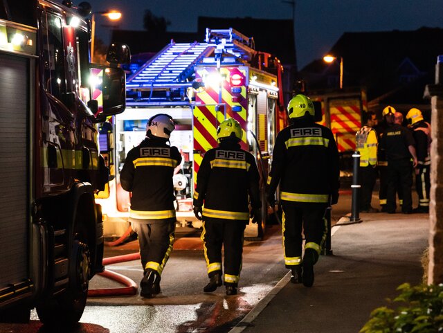 Firemen at scene of incident